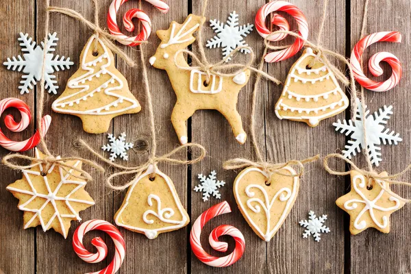 Kerstmis zelfgemaakte peperkoek koekjes — Stockfoto