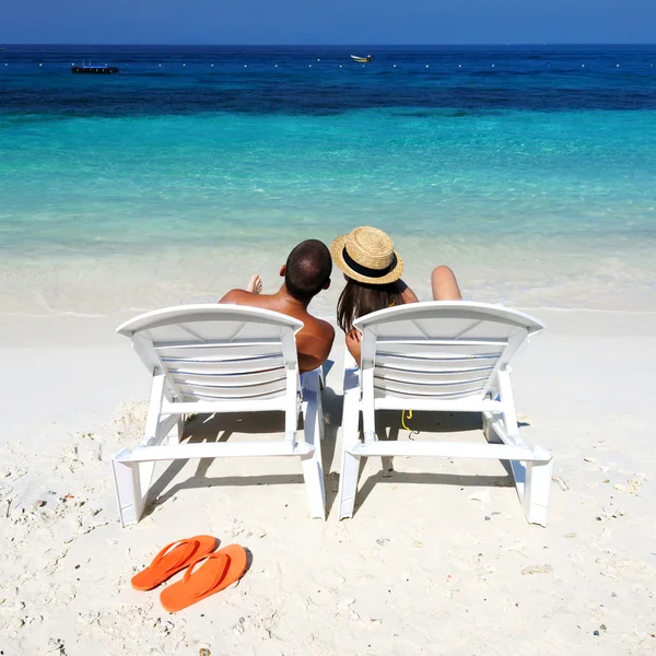 Couple on a beach Royalty Free Stock Photos