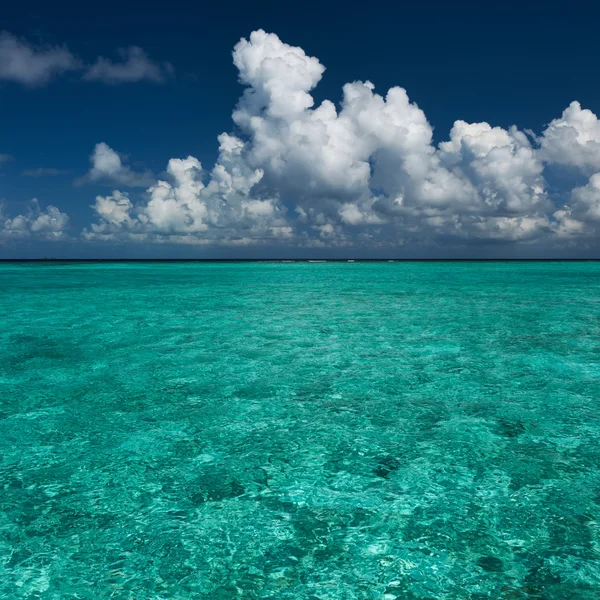 Kristalheldere turquoise water op tropisch strand — Stockfoto