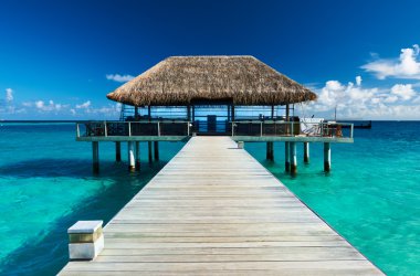 güzel bir plaj iskelesi ile