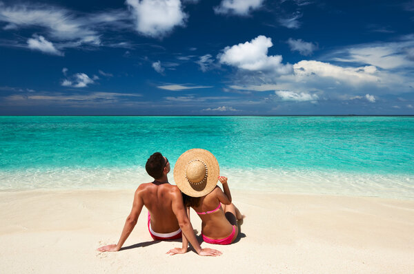 Couple on a beach at Maldives