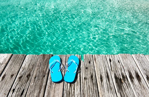 Slippers at jetty — Stock Photo, Image