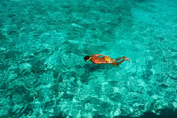 Människosnorkling — Stockfoto