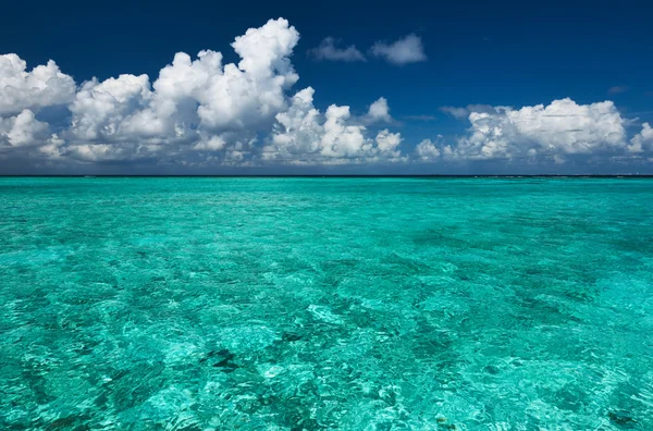 Kristalheldere turquoise water op tropisch strand — Stockfoto