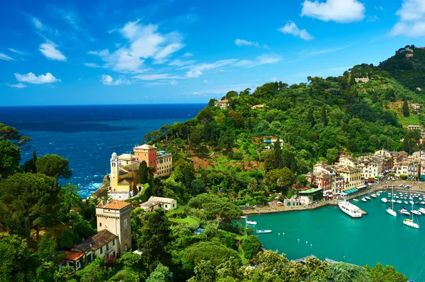 Desa Portofino di pesisir Liguria, Italia — Stok Foto
