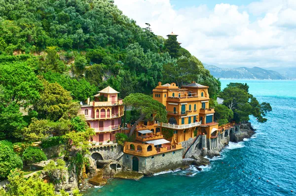 Wieś Portofino na wybrzeże Liguryjskie, Włochy — Zdjęcie stockowe