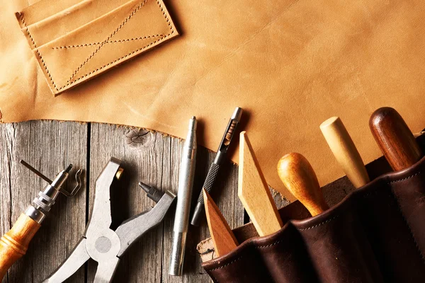 Leather crafting tools — Stock Photo, Image