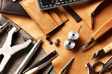 Leather crafting tools clipart