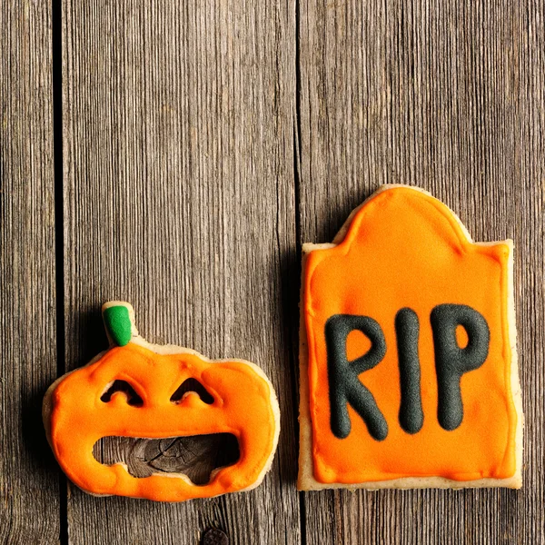 Halloween zelfgemaakte ontbijtkoek cookies — Stockfoto