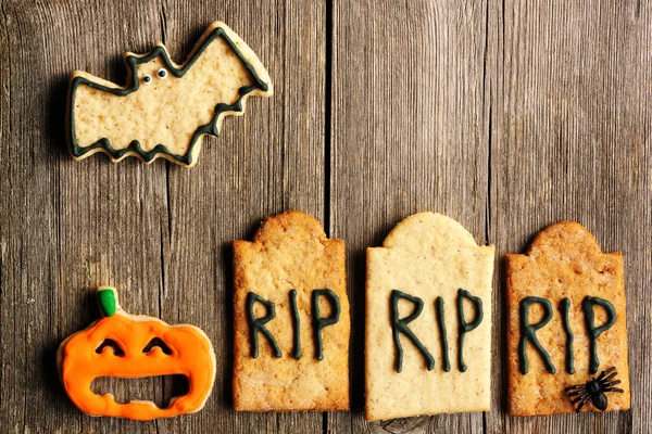 Halloween homemade gingerbread cookies — Stock Photo, Image