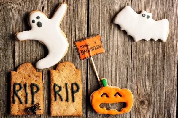 Halloween homemade gingerbread cookies — Stock Photo, Image