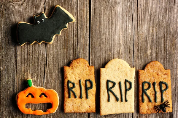 Halloween zelfgemaakte ontbijtkoek cookies — Stockfoto