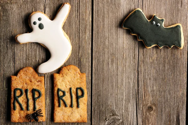 Halloween zelfgemaakte ontbijtkoek cookies — Stockfoto