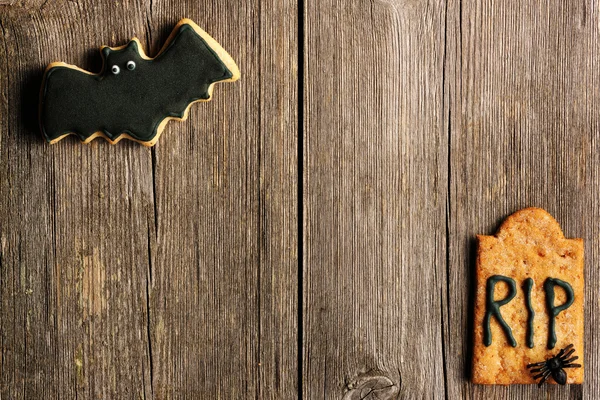 Halloween homemade gingerbread cookies — Stock Photo, Image