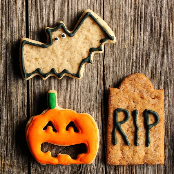 Halloween zelfgemaakte ontbijtkoek cookies — Stockfoto