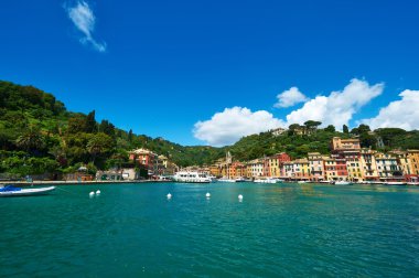 Portofino Köyü ligurian kıyısında, İtalya