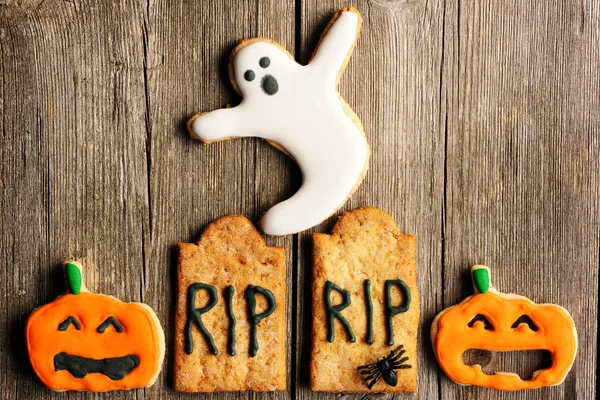 Halloween zelfgemaakte ontbijtkoek cookies — Stockfoto