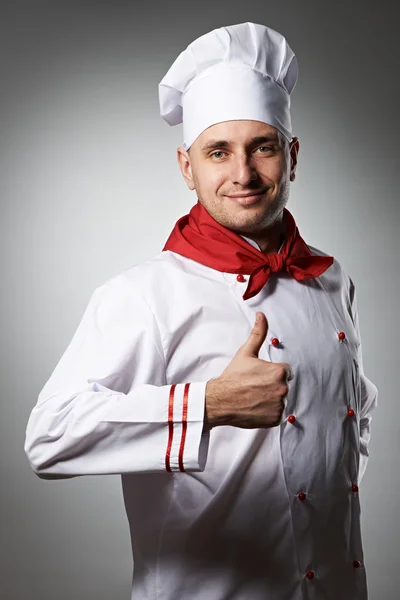 Male chef with thumb up — Stock Photo, Image