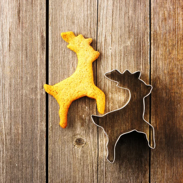 Christmas gingerbread deer cookie — Stock Photo, Image