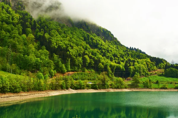 Szép smaragd hegyi tó-Svájc — Stock Fotó