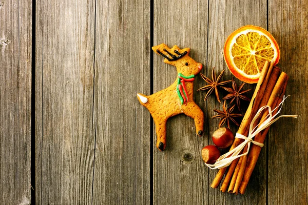 Biscuit maison de Noël au cerf en pain d'épice — Photo