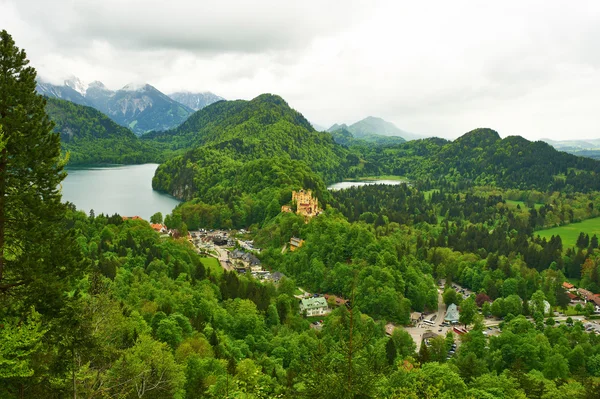 Landscape with castle of Hohenschwangau in Germany Royalty Free Stock Images