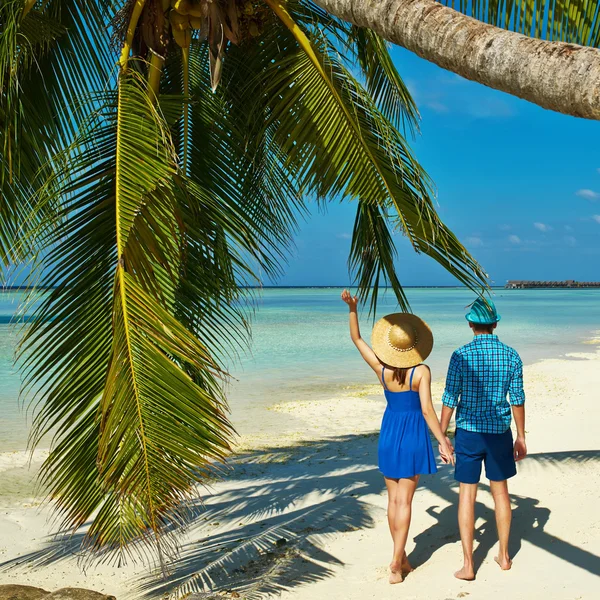 Casal em roupas azuis — Fotografia de Stock