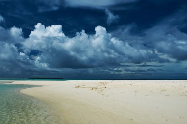 sandspit Maldivler ile güzel bir plaj