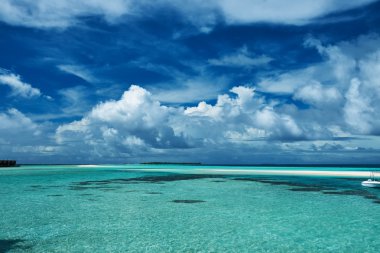 sandspit Maldivler ile güzel bir plaj