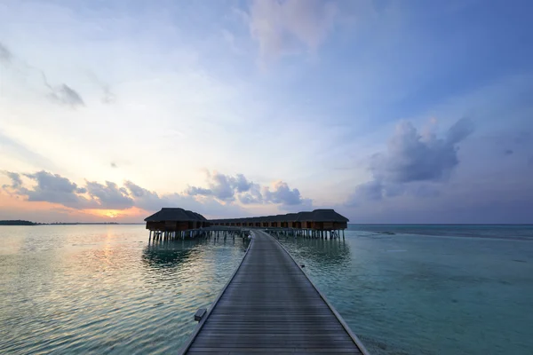 Sunset at Maldivian beach — Stock Photo, Image