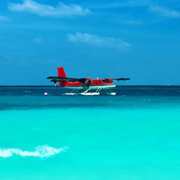 Twin otter seaplane at Maldives — Stock Photo, Image