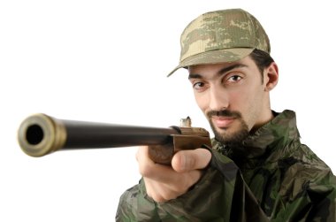 asker üzerinde beyaz izole