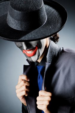 Palyaço yüz boyama ile işadamı