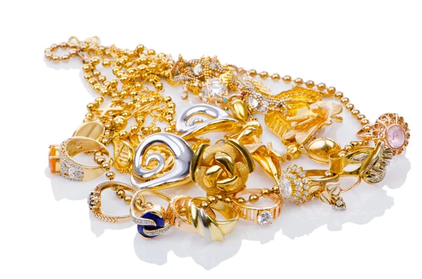 Large collection of gold jewellery — Stock Photo, Image