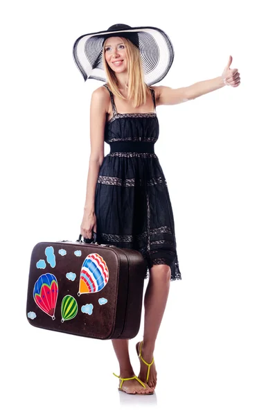 Woman preparing for beach vacation — Stock Photo, Image