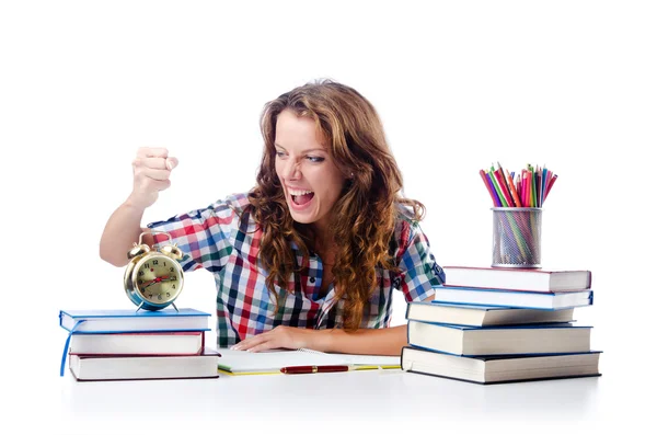 Estudante se preparando para os exames — Fotografia de Stock