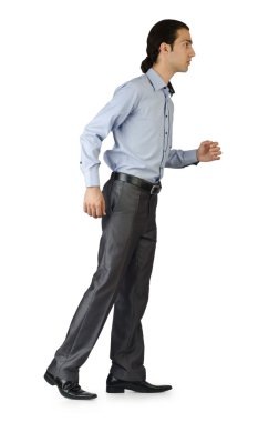 Beyaz arka planda izole iş adamı