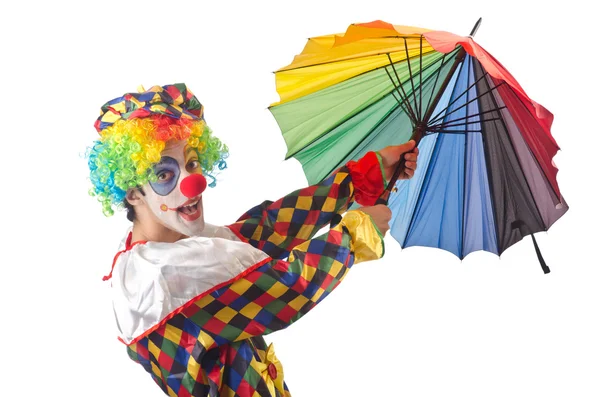 Funny clown on the white — Stock Photo, Image