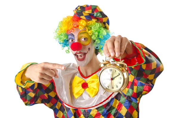 Lustiger Clown auf dem weißen — Stockfoto