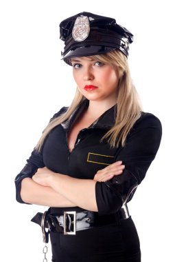 beyaz izole kadın polis