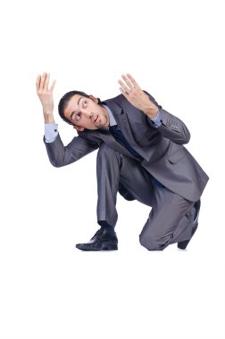 işadamı kavramsal bir fotoğraf için poz