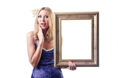 resim çerçeveleri beyaz kadınla