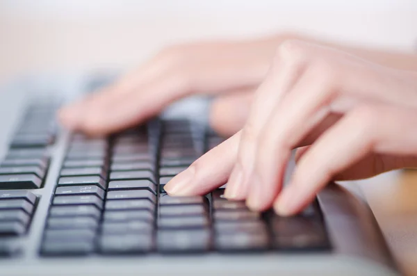 Руки, печатающие на клавиатуре — стоковое фото