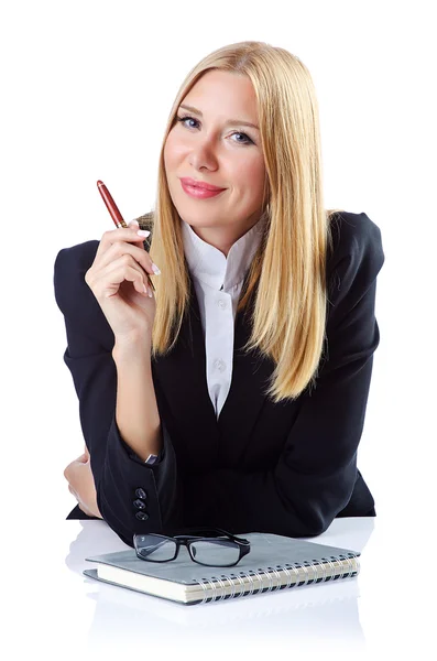 Businesswoman isolated on the white — Stock Photo, Image