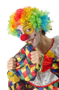 beyaz üzerine komik palyaço