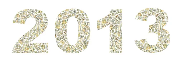 Year 2013 from dollar stack — Stock Photo, Image