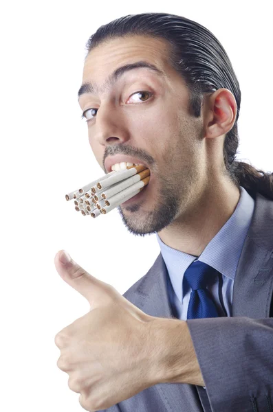 Conceito anti-tabagismo com o homem — Fotografia de Stock