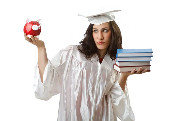 Poupança para o conceito de estudos em branco — Fotografia de Stock