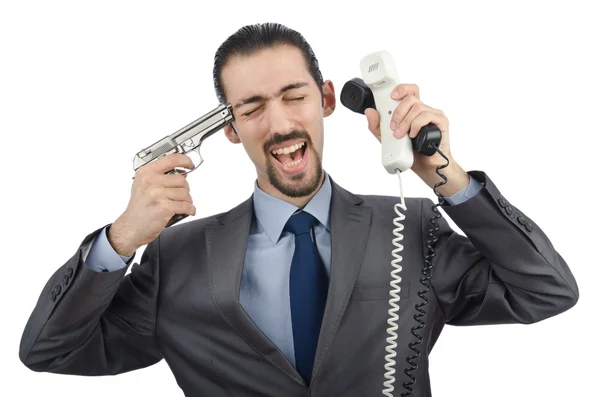 Homem de negócios irritado matando o telefone — Fotografia de Stock