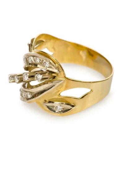Šperkařský prsten izolovaný na bílé — Stock fotografie